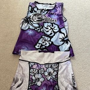 LOUIS GARNEAU Bike works Cycling triathlon Kona Hawaii Beautiful set shorts top